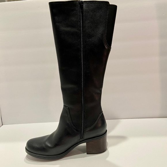 Clarks Women's Wide Calf Knee High Boot - Hollis Moon - 8M - Black Leather -NEW - Picture 5 of 10